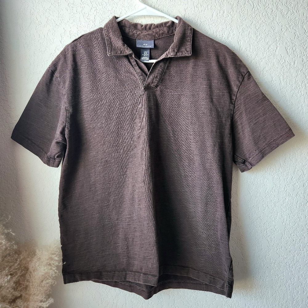 H&M Brown Cotton Polo